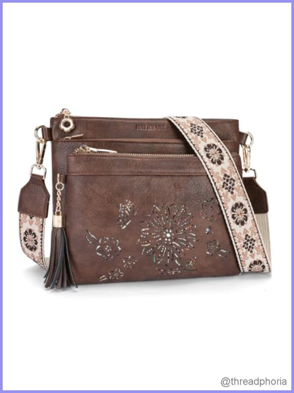 Crossbody Bags for Women Faux Leather Hobo Purse Multi Pocket Shoulder Handbag